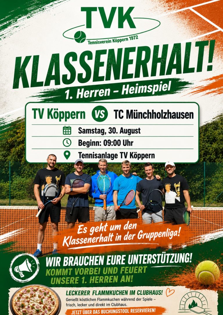 Mehr über den Artikel erfahren Abstiegskrimi Herren am 30. August
