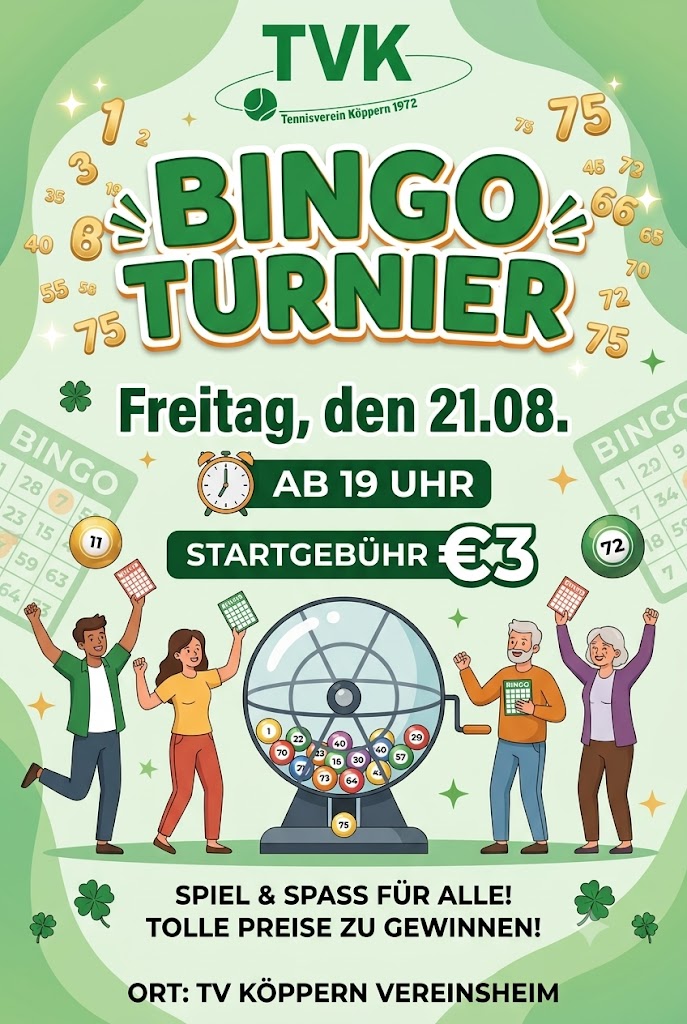 Du betrachtest gerade Bingo Turnier am 21.08.